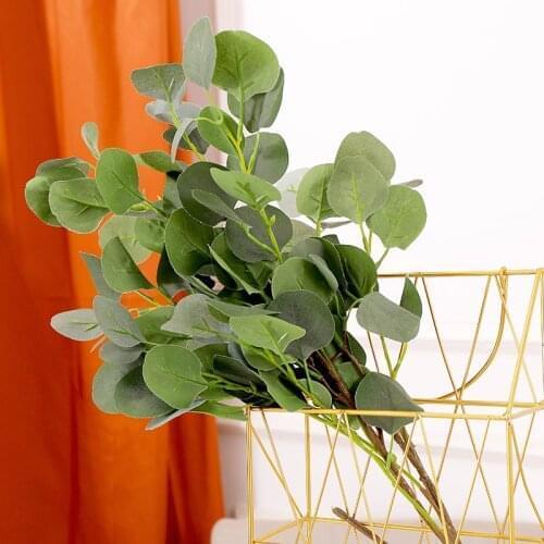 Artificial Leaves Branch Retro Plastic Green Plants Fake Apple Leaves DIY Wedding Shooting Prop Home Forest Style Decoration