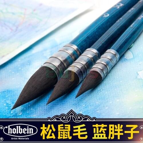 Japan Holbein Brush, Blue Fat Watercolor Brush, SQ Squirrel Hair Professional Oil Brush, Blue Pen, Mop Watercolor Brush,Brushes