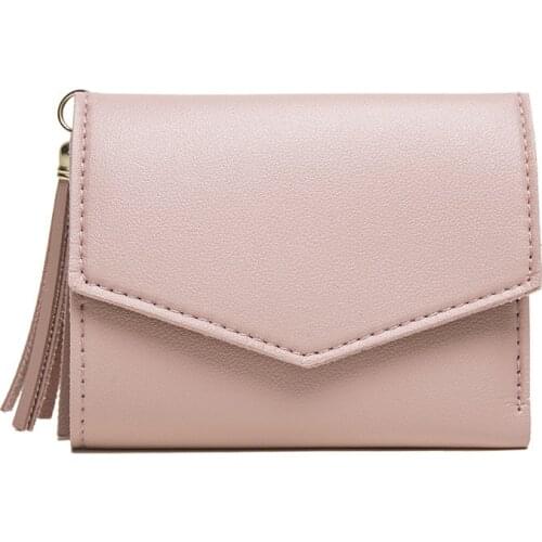 Ladies Coin Purse Mini Bag Short Wallet Female Korean Version of The Tassel Small Purse Simple Square Simple Wallets 2021