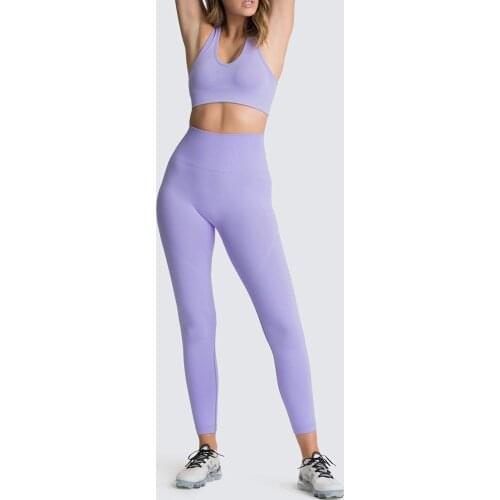 BARKOV Yoga Sets Women 2 Pieces Gym Set Sports Bras Seamless Leggings Push Up Workout Running Sport Set Women Sports Suit