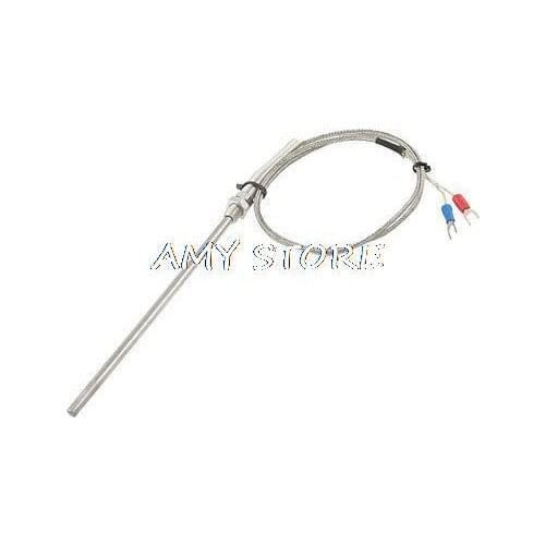 0-400 Degree Celsius K Type Thermocouple Sensor Probe 5mm x 150mm M8 Thread 2 Forks Total Length 1M