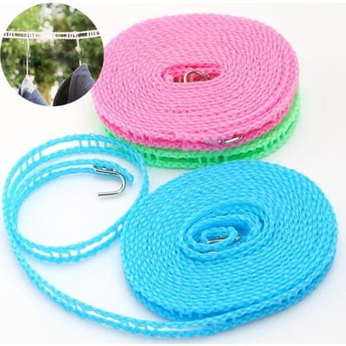 1PCS Portable Non-slip Clotheslines Windproof Clothesline for Outdoor Indoor Home Travel Drying Rack Clothesline (Random color)