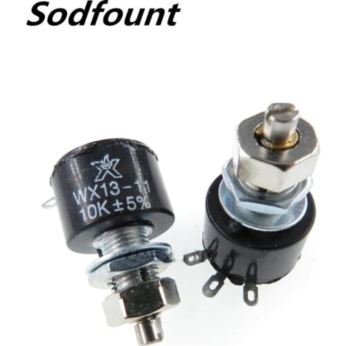 1pcs WX13-11 100VDC 1W single-turn potentiometer. WX1-4B single-turn potentiometer with locking 1K 2K2 4K7 10K