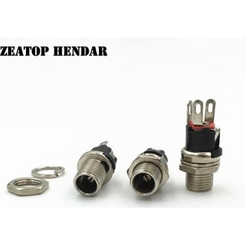 100Pcs Long Type 5.5 x 2.5mm / 5.5 x 2.1 mm DC Panel Mount With Nut DC Female Jack Socket Power Supply Wire Connector