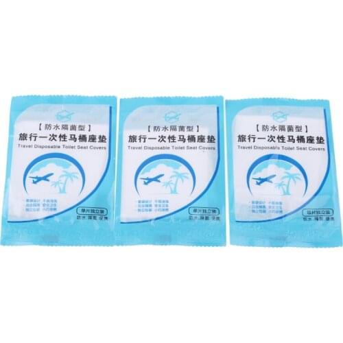 50PCs/ Bag Disposable Toilet Seat Cover Mat 100% Waterproof Toilet Paper Pad For Travel Outdoor Camping Bathroom Accessiories