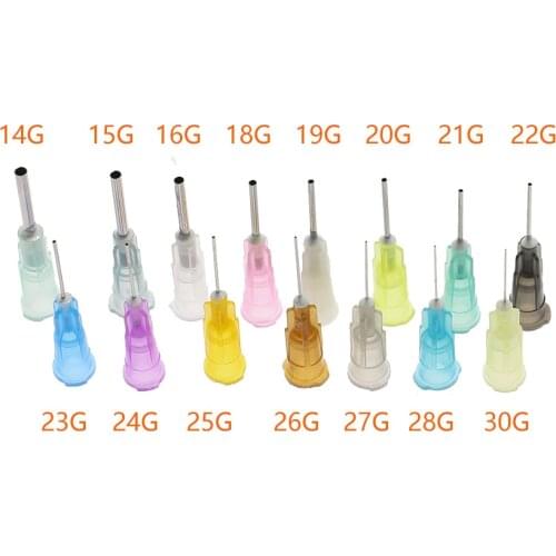 50pcs Straight Precision Liquid Syringe Dispenser Needles Tips 14/15/16/18/19/20/21/22/23/24/25/26/27/28/30G