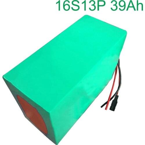 60V 39Ah 16S13P 18650 Li-ion Battery electric two Three wheeled motorcycle bicycle ebike 255*165*140mm