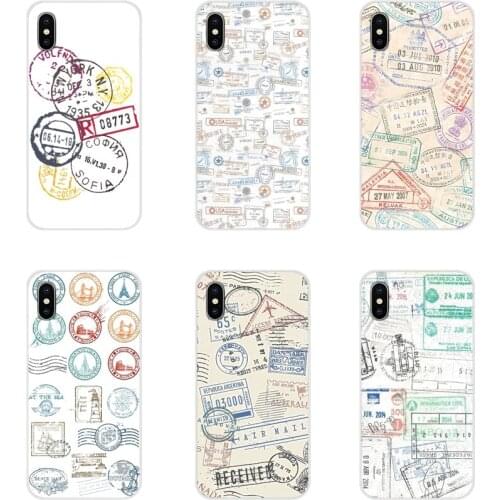 Retro passport stamps Accessories Phone Cases Covers For Samsung Galaxy J1 J2 J3 J4 J5 J6 J7 J8 Plus 2018 Prime 2015 2016 2017