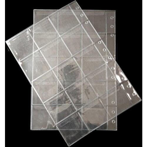 10pcs Coin Album Coin Collection Book Page 9 Holes 15/24 Pockets Coin Collection Protection Holders Clear