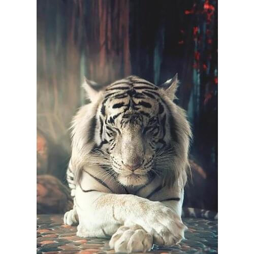 DIY 5D Diamond Mosaic Animals Full Square/Round Drill Decoration Home Embroidery Diamond Painting Tiger Home Decoration