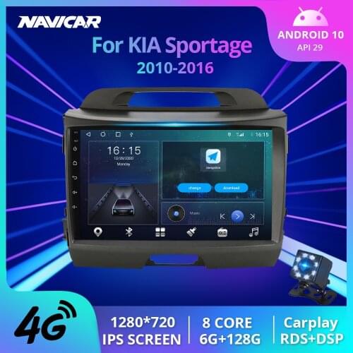 IPS 6G+128G DSP 2DIN Android 10 Car Radio For Kia Sportage 3 4 SL 2010-2016 Car Multimedia Video Player Navigation GPS 2 Din DVD