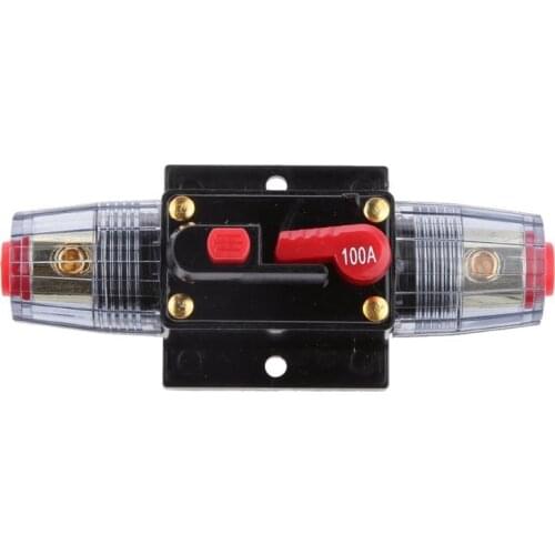 12V-24V Inline Auto Circuit Breaker 100A Manual Reset Switch Car Audio Fuse