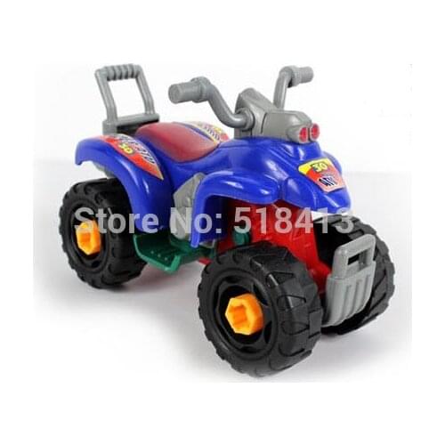 Large beach toy Assembly Plastic Educational Toy Nut Combination Assembled Exercising Large Beach Four-wheel Motorcycle