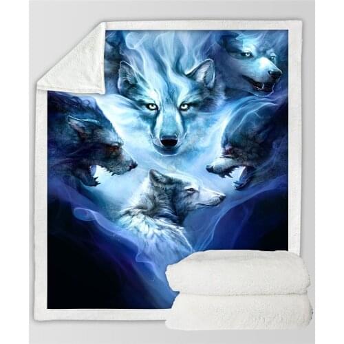 Plstar Cosmos Wolf Fleece Blanket 3D print Sherpa Blanket on Bed Home Textiles Dreamlike style-4