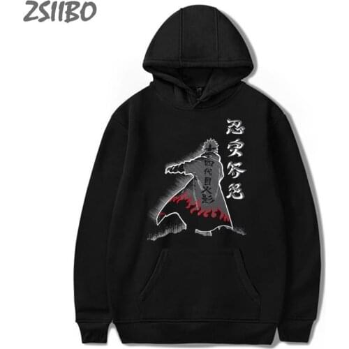 Harajuku Anime Hoody Akatsuki Mens Hoodies Unisex Namikaze Minato Print Male Sweatshirt Streetwear Hooded Casual Pullovers Tops