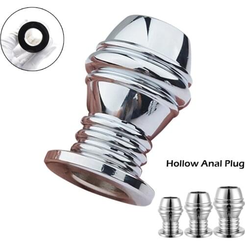 Metal Hollow Anal Plug Douche Enema Prostata Massager Sex Toys For Woman Men Gay Peep Vaginal Butt Plug Anal Dilator Sex Shop