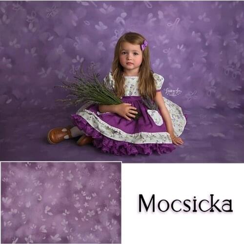 Mocsicka Hand Painted Abstract Purple Photocall Background Photo Studio Floral Newborn Baby Kids Portrait Photography Backdrop