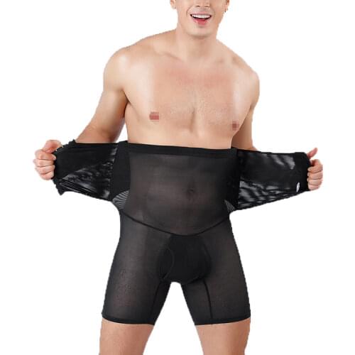 Men Panties Body Shaper Control Tummy Girdle Underwear Slimming Abdomen Tummy Trimmer Waist Corset With Belt Hook