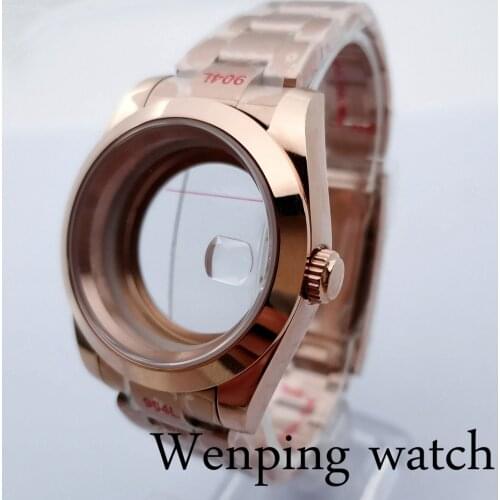 New Bliger 40mm Rose Gold Sterile Watch Case Sapphire Glass Fit ETA 2836 Miyota 8205 8215 821A Mingzhu DG 2813 3804 Movement