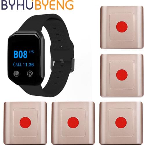 BYHUBYENG Call Button 433MHz Restaurant Pager Wireless Calling System Nurse Waiter Call for Cafe Clinic Hookah