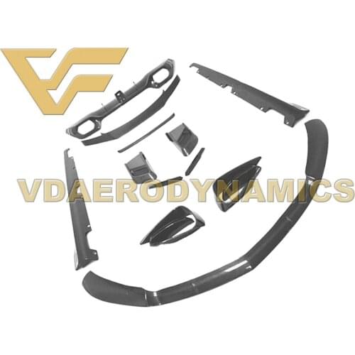 Suitable For 15-17 Benz C190 AMG GT VAD-BS Carbon Fiber Full Body Kit Front Rear Lip Side Skirts Spoiler