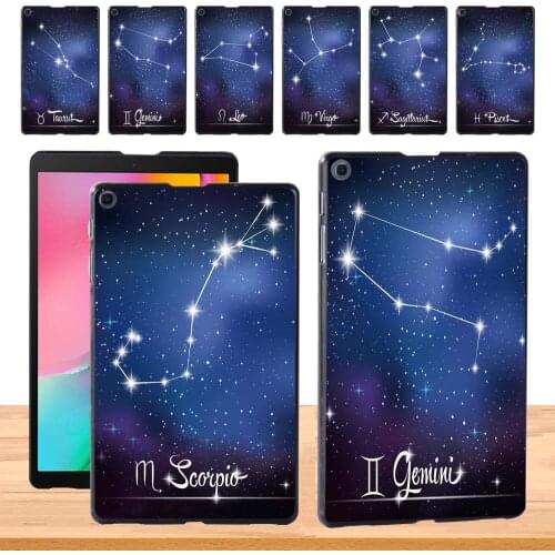 Durable Slim Tablet Case for Samsung Galaxy Tab A 8.0 (2019) T290 T295 Constellation Pattern Hard Shell Cover + Free Stylus
