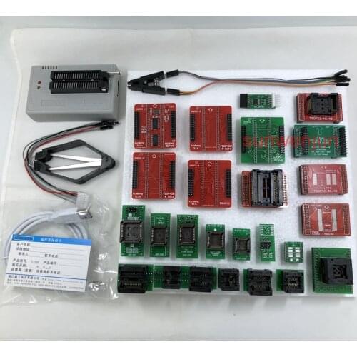Black Edition V10.27 XGecu TL866II Plus USB Programmer 15000+IC SPI Flash NAND EEPROM MCU PIC AVR+ 25PCS ADAPTER+SOIC8 Testclip