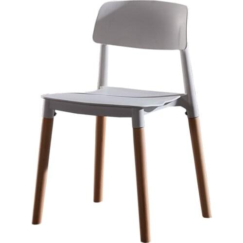 Simple plastic chair solid wood leisure chair restaurant dining chair talent chair adult back chair conference chair