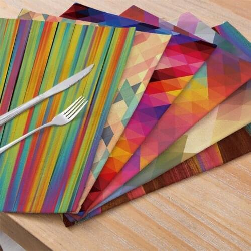 Fuwatacchi colorful Abstract table Placemat Waterproof Drink Coaster Table Mat for Wedding Party Kitchen Accessories Decoration