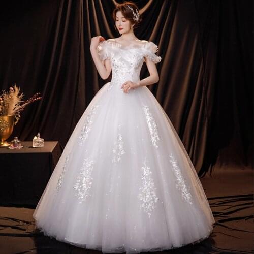 Luxury Wedding Dresses Bride Plus Size Ball Gowns Lace Up Wedding Dress New Princess Dress Vestido De Noiva