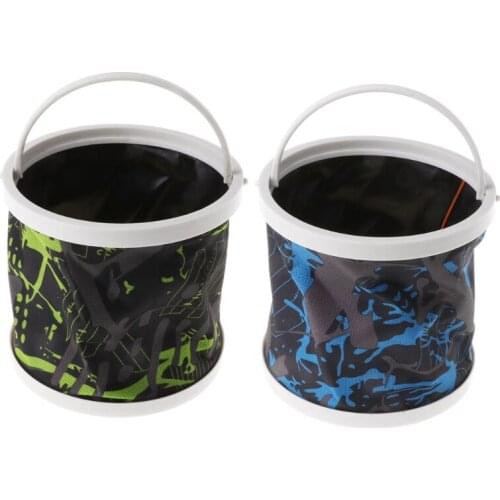 Fishing Bucket Canvas Round Folding Outdoor Portable 14cm Storage Camping Hiking Folding Bait Car Washing Space Saving