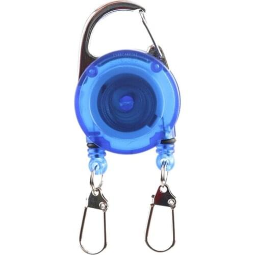 Fly Fishing Retractor Tools Double Hook Fishing Zinger Retractor Fishing Retractable Key Ring Holder Fishing