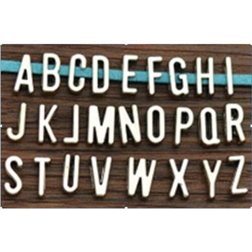 Diy Perforated beads Retro English 26 letters A to Z pendant ancient bronze alloy jewelry 10.4* 6mm