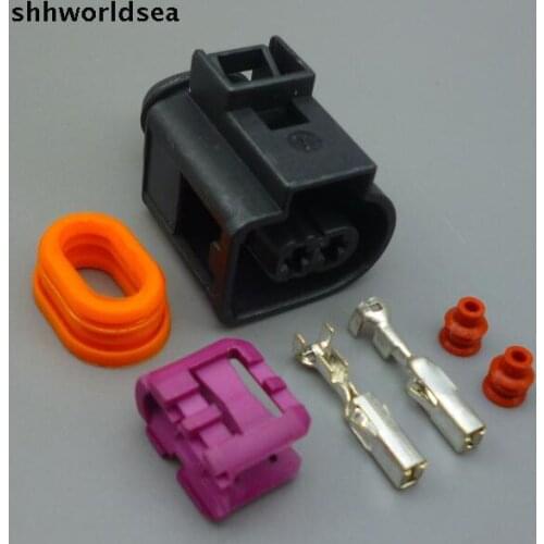 Shhworldsea 10Set 2 pin crankshaft position spray nozzle plug Auto fuel injector connector Fog lamps generator horn plug For VW