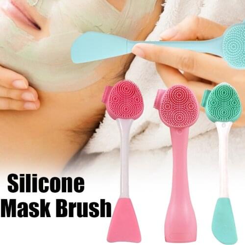 Silicone Face Cleaning Brush Mask DIY Mixing Stick Makeup Handheld Multifunction Facial Cleansing Brush Make Up Tools