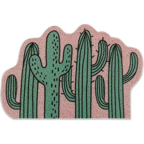 Cute Plant Sand Scraping Dust Door Entrance Doormat Hallway Bath Non-slip Rug Dust Removal Carpet Wire Loop Footpad Doormat