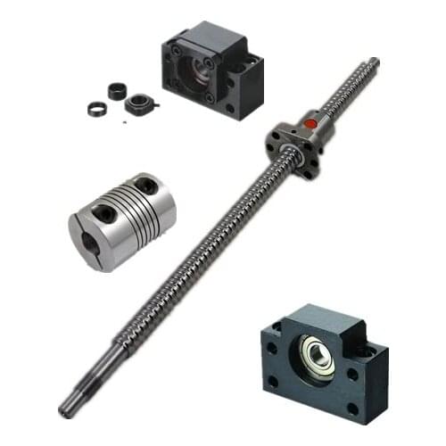 Rolled C7 Ball screw SFU1605 L550mm+ BK12 BF12 support for SFU1605 ball screw + coupler