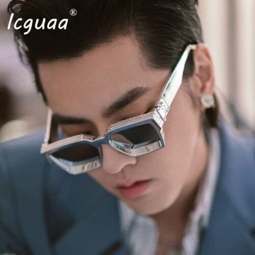 Shield square sunglasses Mens 2019 Luxury designer sun glasses female brand designe Gradient color eyeglasses oculos UV400