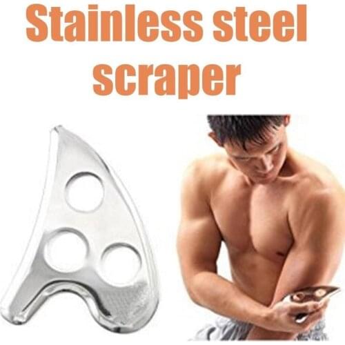 Stainless Steel Scraper With Black Velvet Bag Slim Body Guasha Board Release Pain Relief Massage Loosening Fascia Plate Knife