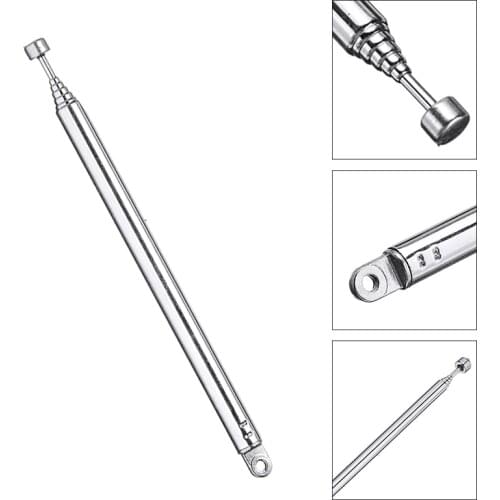 Telescopic Aerial Antenna Male Plug FM Antenna Receiver For Table Radio Stereo 7 Section Replacement TV Radio DAB AM/FM