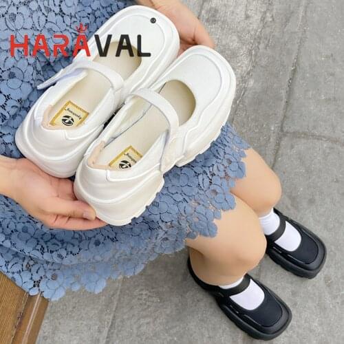 HARAVAL Women Ankle Pumps High Heels Shoes Mary Janes Black White Square Toe Office Lady Footwear Women Pumps Office & Care B366