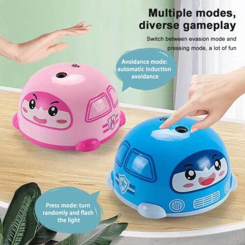 Smart Gesture Control Toy Cartoon Car Toy Pulley Pressing Flashing Light with Music Toys for Kids Baby Educational Toy Gift