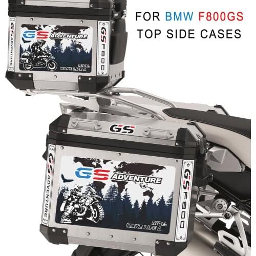Motorcycle Tail Top Side Aluminum Trunk Luggage Cases Stickers Decal For BMW F800GS F800 ADV GS Adventure