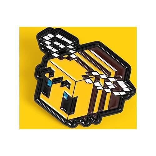 Novelty Creative Animal Pixel Bee Soft Enamel Pin Cute Cartoon Lapel Badge Brooch Minecrafts Collectable Gift