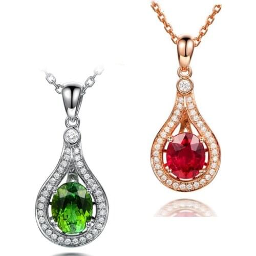 Green Topaz Gemstone Pendant for Women Solid 925 Sterling Silver Water Drop Necklace Promise New Wedding Fine Jewelry