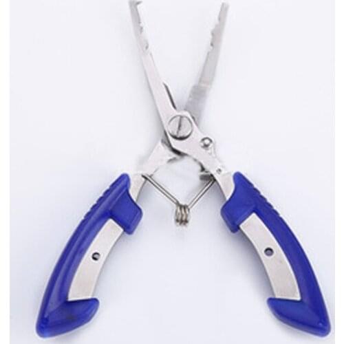 16.3*6cm Stainless Steel Fishing Pliers Scissors Multi-functional Bent Handle Shear Line Cutter Hook Clamp Tools Outdoor Camping
