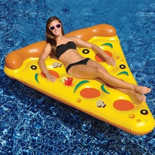 180*150CM Inflatable pizza raft colorful floating bed swimming ring water inflatable bed PVC inflatable cushion floating bed