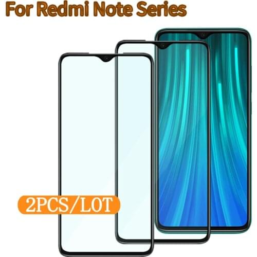 2PCS For Xiaomi Redmi Note 6 7 8 Pro Screen Full Cover Tempered Glass Protector Film For Xiaomi Redmi Note 6 7 8 Pro Glass Film
