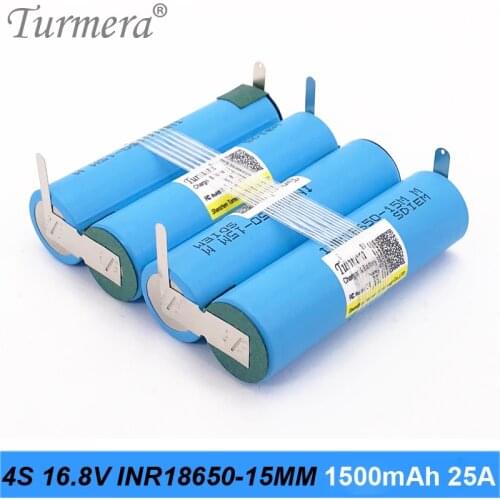 4s 16.8v 14.4v 18650 pack battery 1500mah inr18650-15mm 25a welding battery for screwdriver shura shurik battery customized