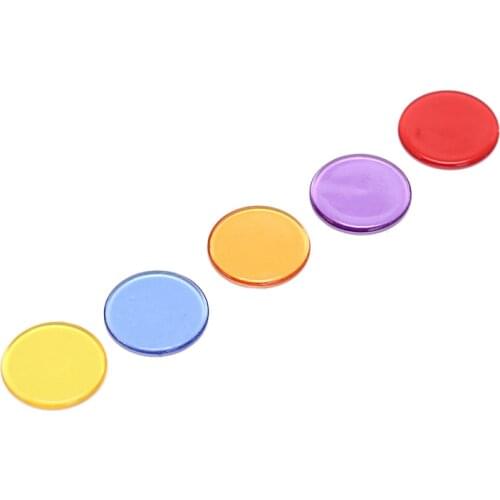 50Pcs 5Colors 1.5cm Plastic Poker Chips Markers for Fun Family Club Carnival Bingo Game Supplies Acce Casino Bingo